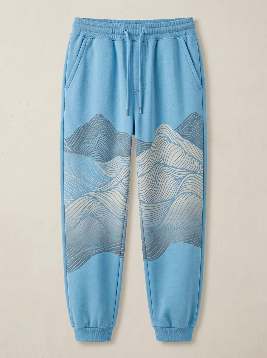 Unisex Minimal Mountain Line Joggers