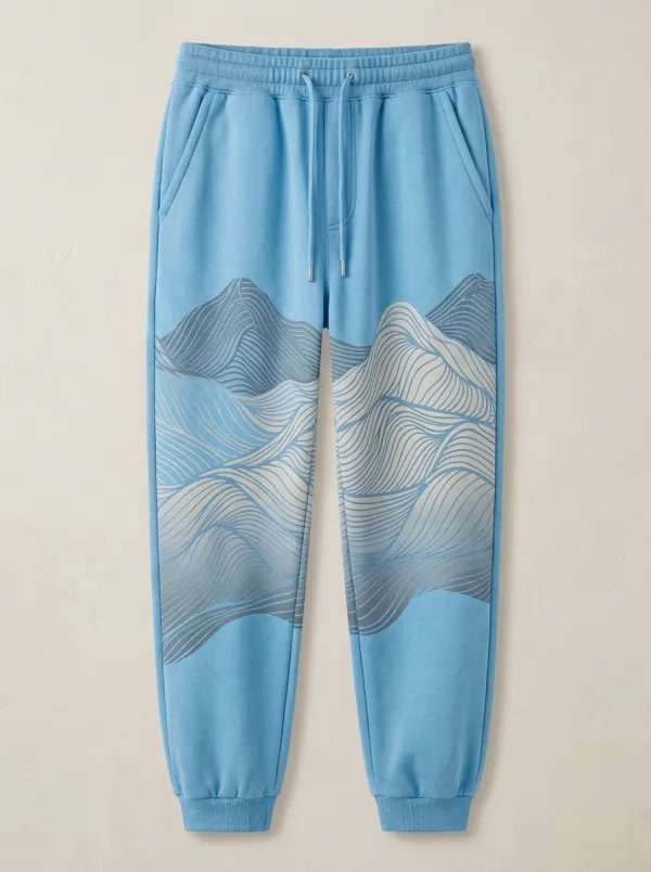 Unisex Minimal Mountain Line Joggers