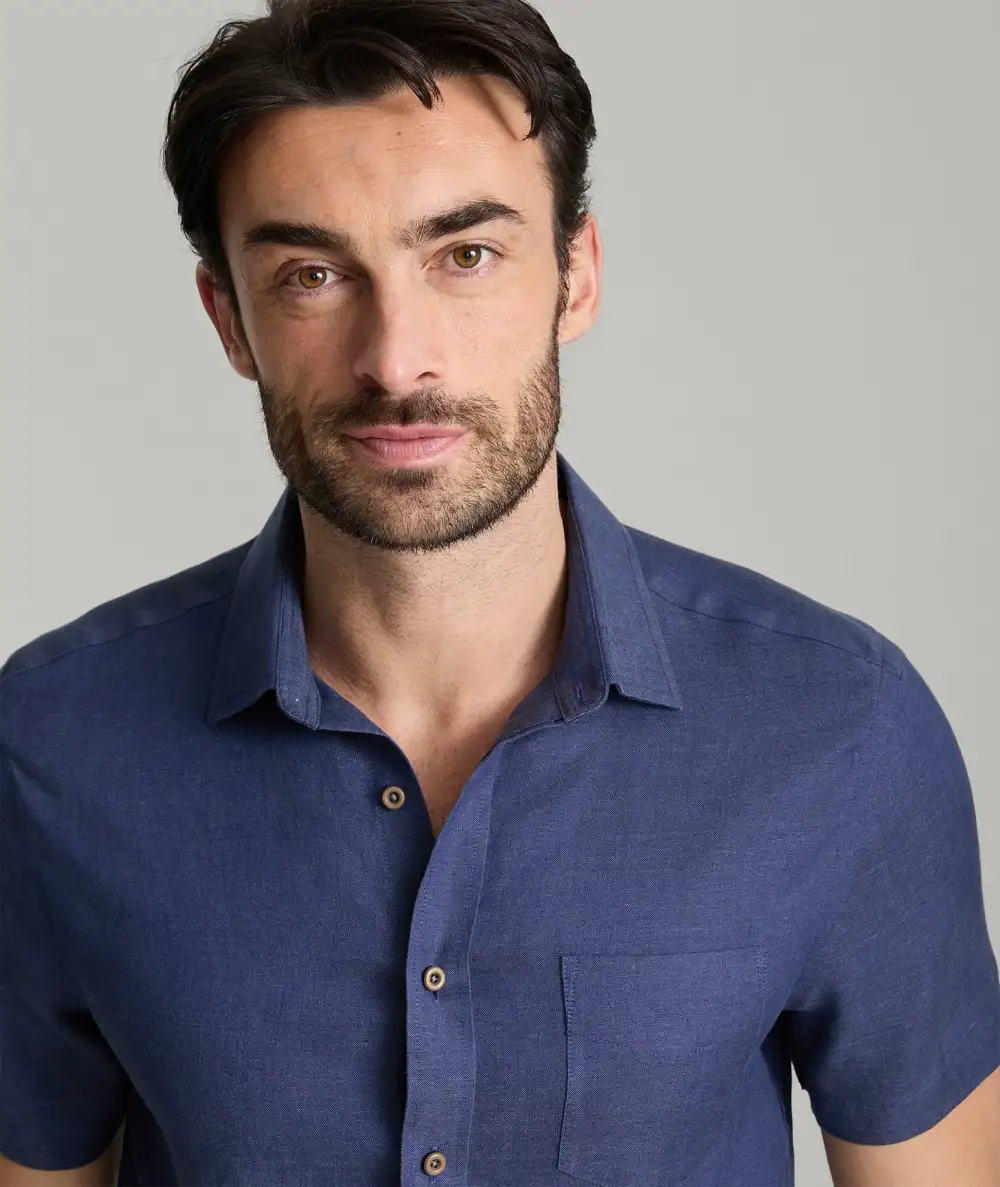 Wrinkle-Resistant Linen Short-Sleeve Cameron Shirt