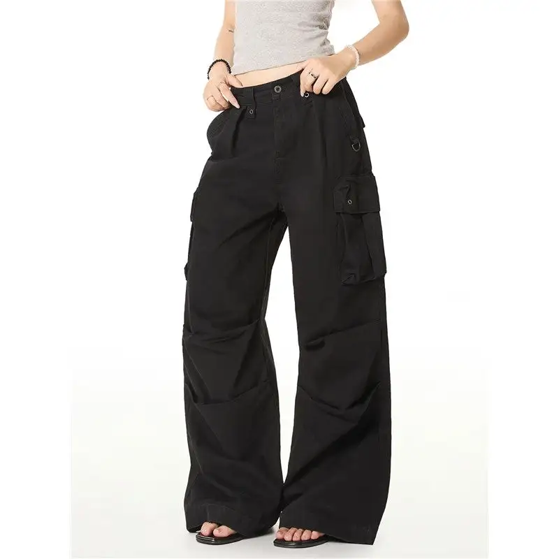 Women's Straight Leg Multi Pocket Printed Cargo Pants