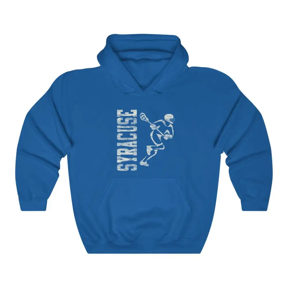 Casual Vintage Player Lacrosse Graphic Pullover Hoodie