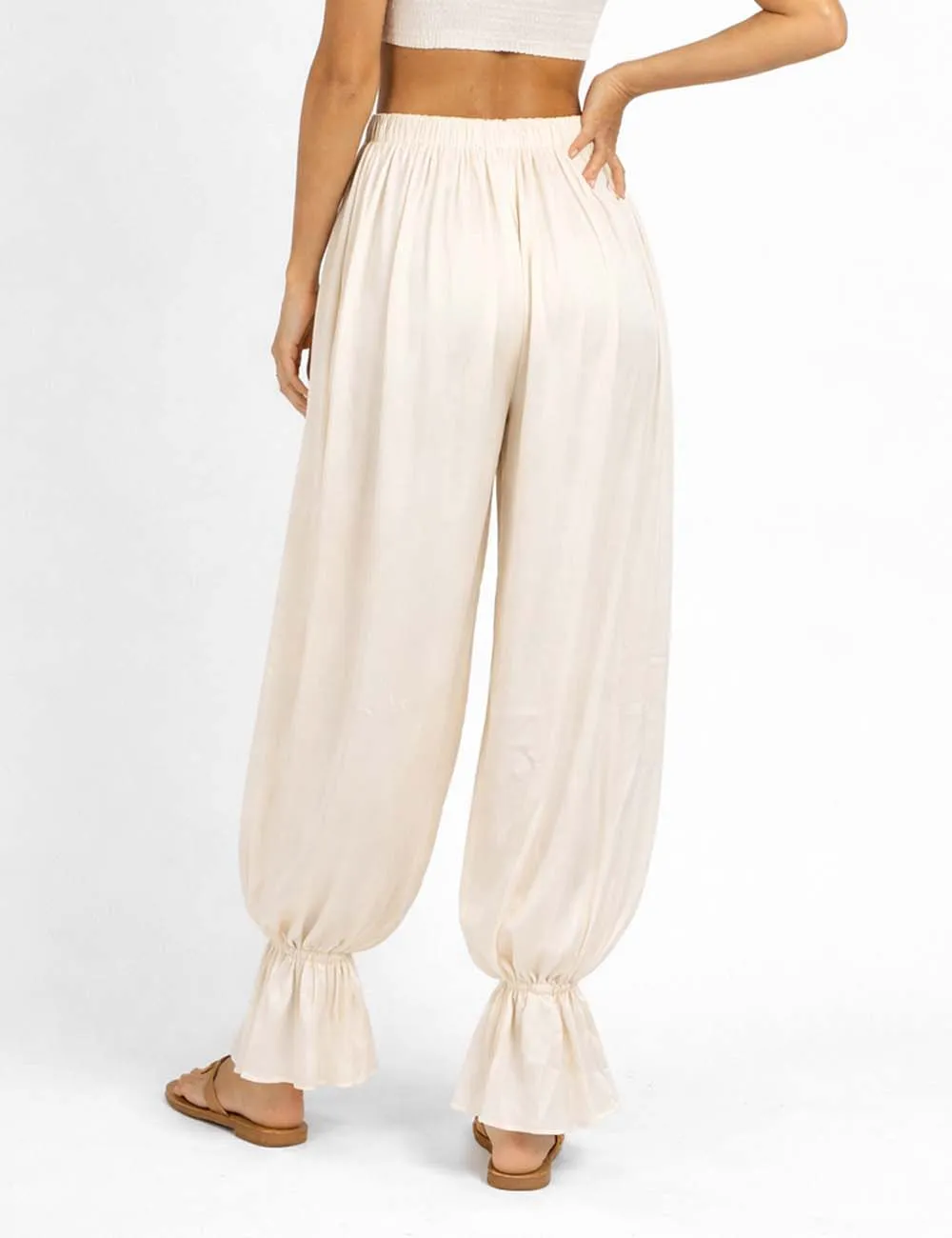 Ruffle Hem Balloon Pants