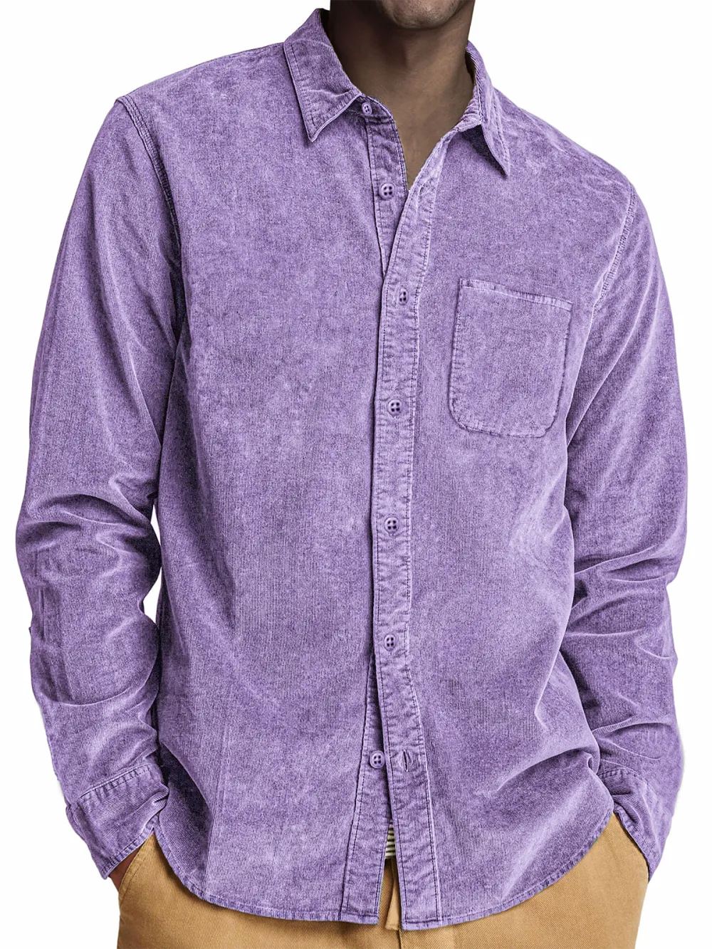 Corduroy Long Sleeve Pocket Shirt