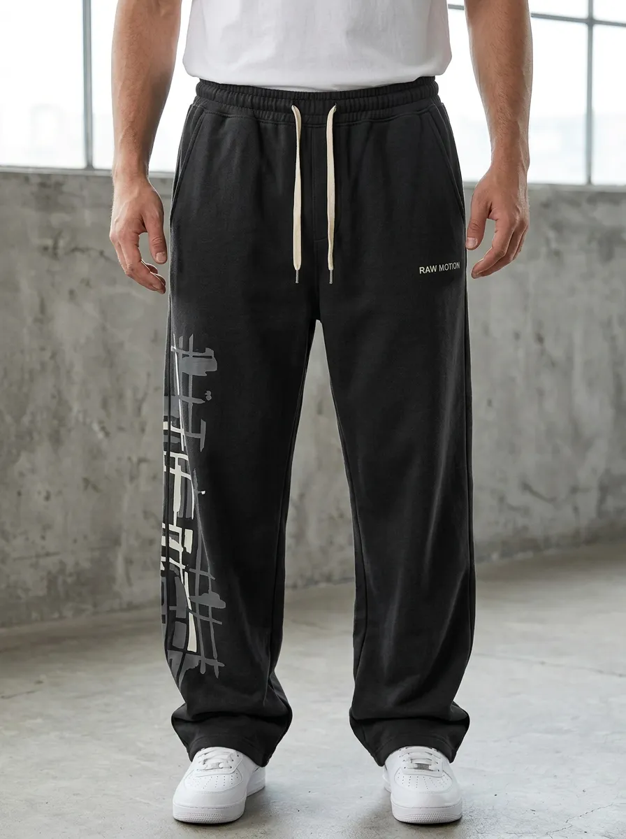 Sweatpants Grid Abstract Men's Sweatpants
