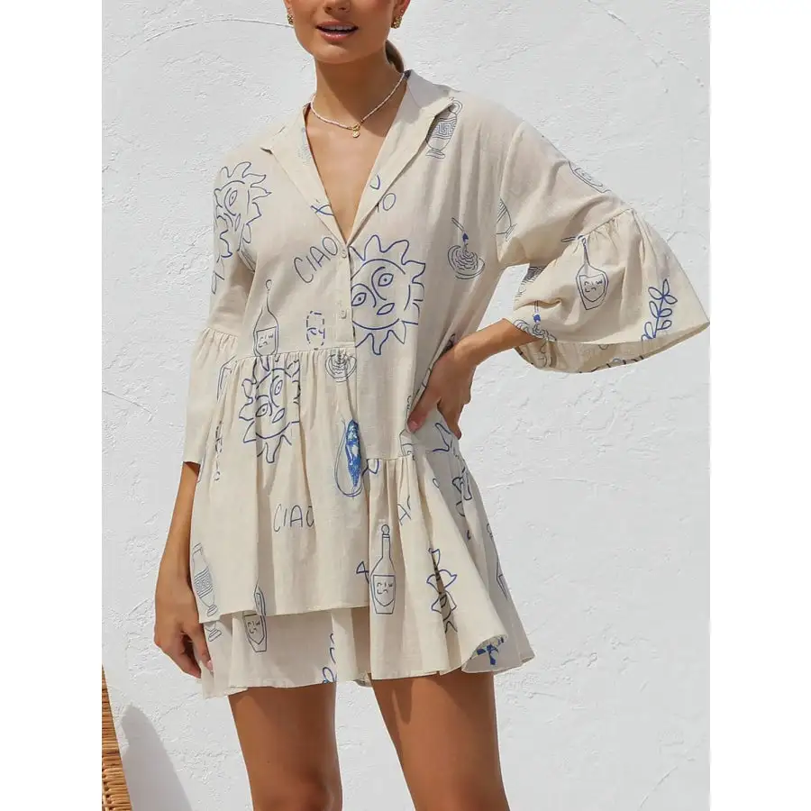 Button Detail Mini Dress