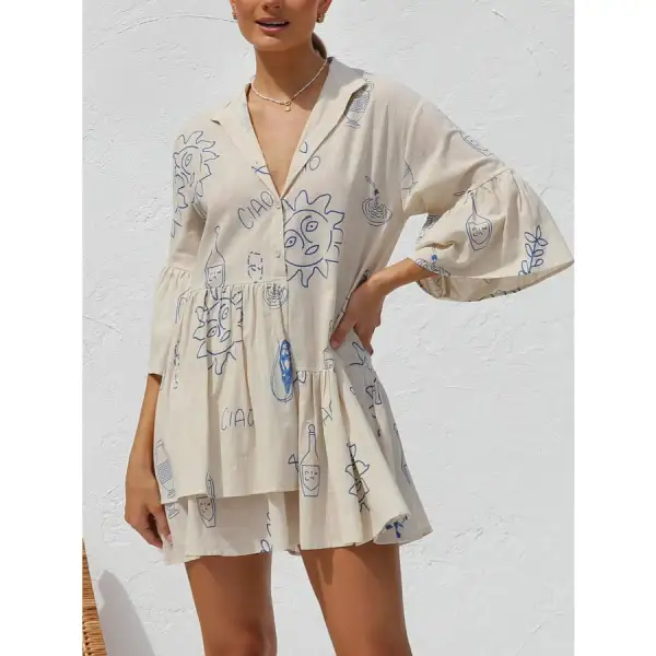 Button Detail Mini Dress