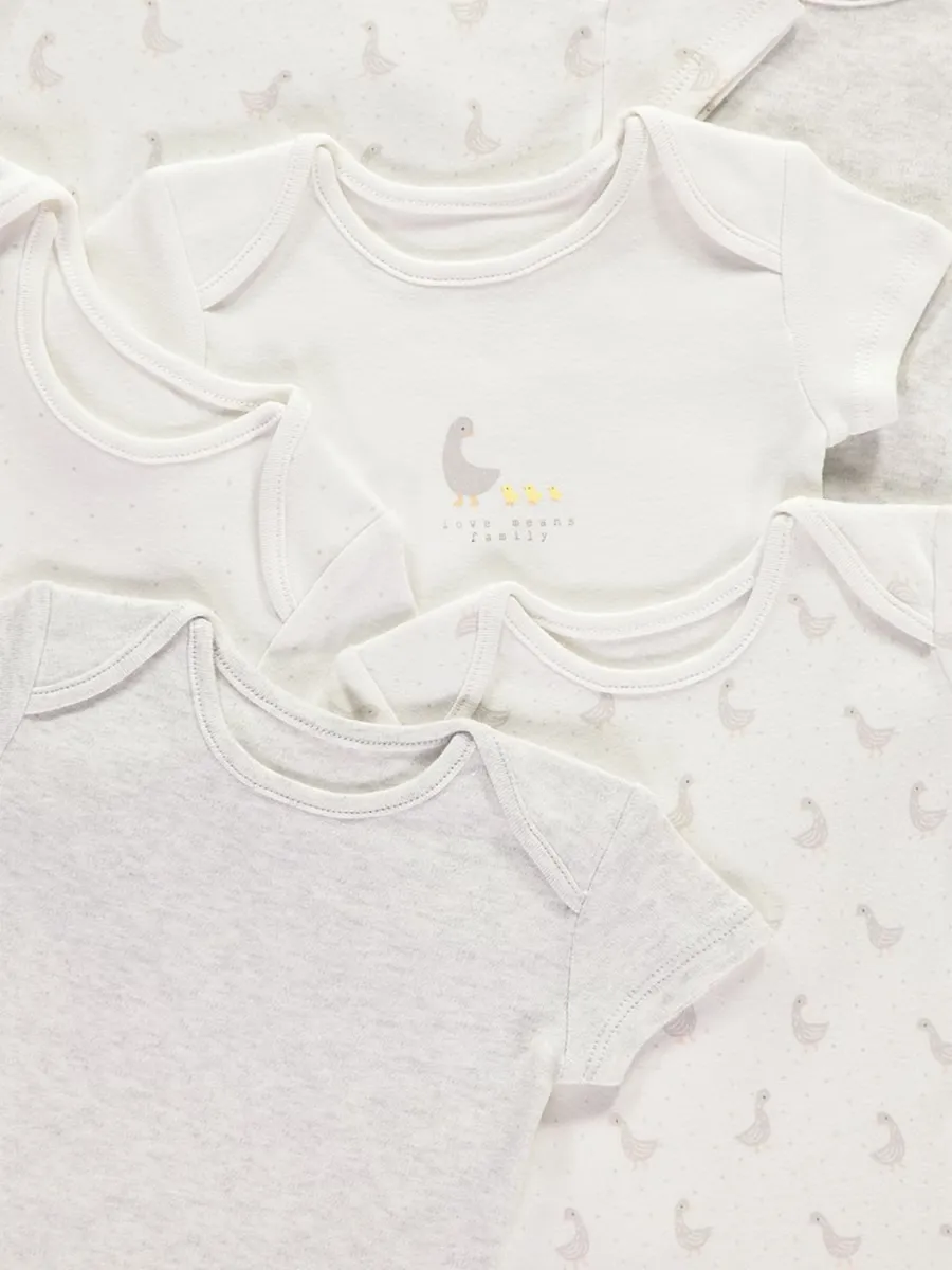 Neutral Ducks Short Sleeve Bodysuit 7 Pack