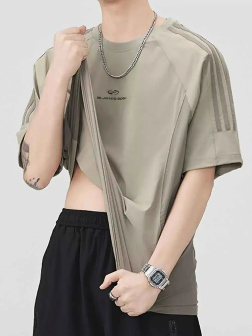 Simple Round Neck Short Sleeve T-Shirt