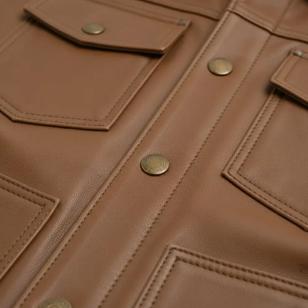 Leather Trucker Pebbled Jacket