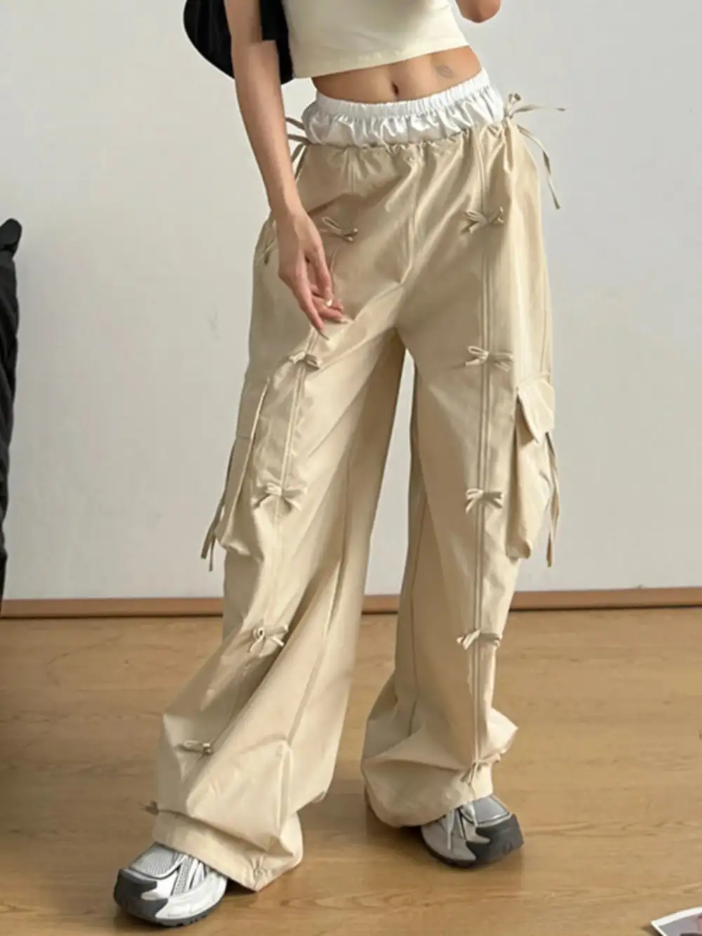 Elastic Waist Drawstring Pocketed Everyday Cargo Pants