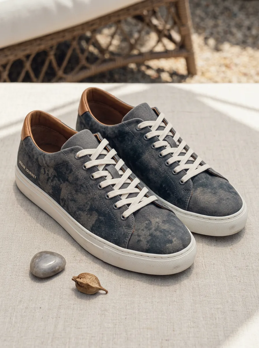 Textured Tie Dye Canvas Sneakers
