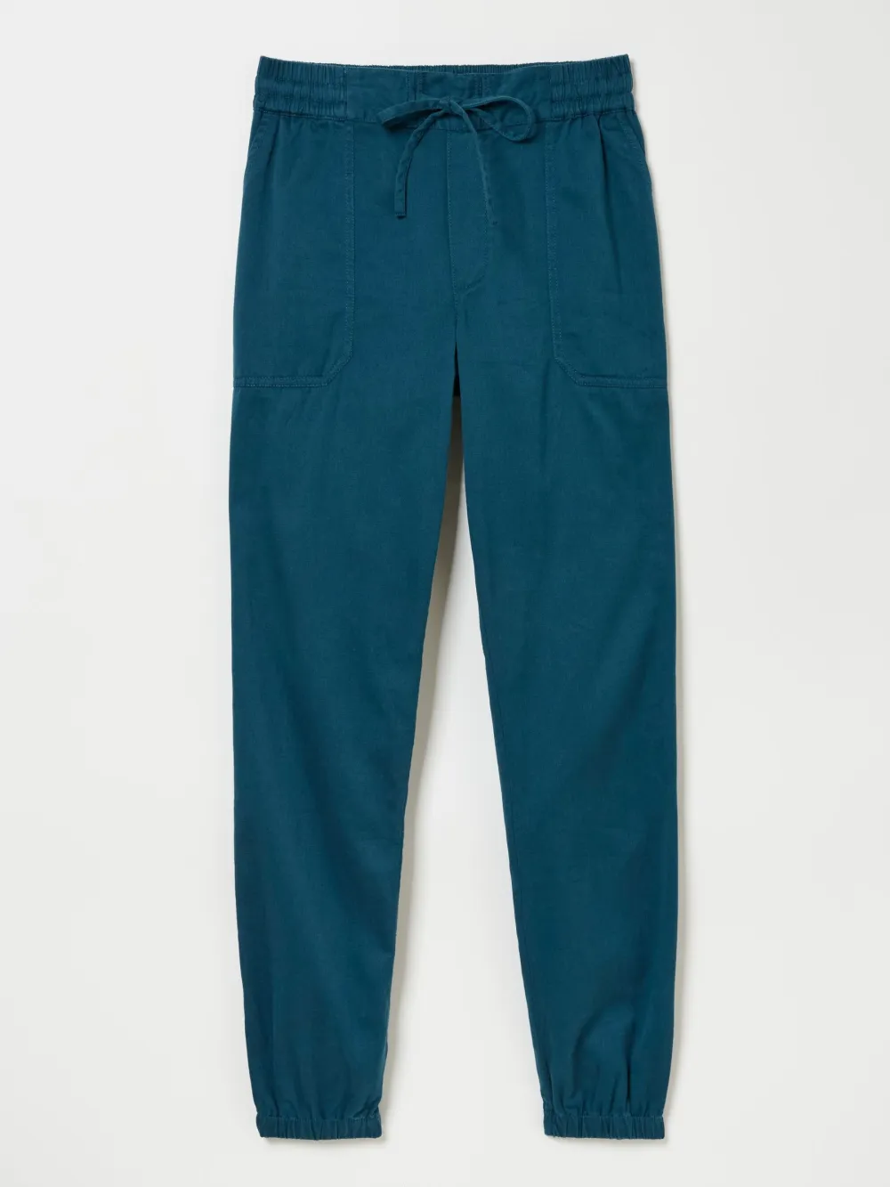 Blue Cuffed Cotton Cargo Joggers