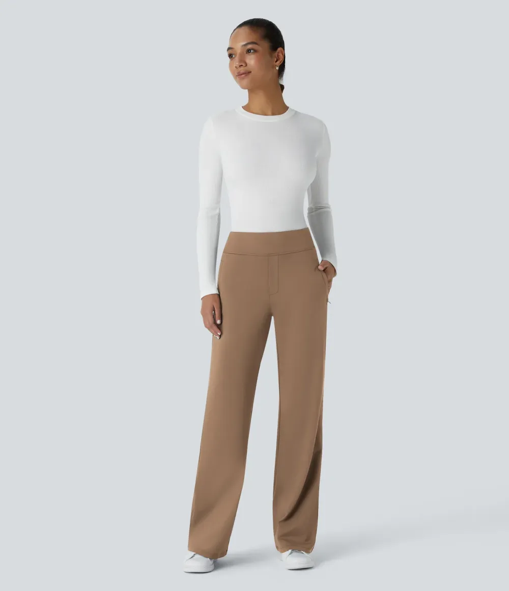  DayStretch Mid Rise Side Zipper Pocket Work Flare Pants