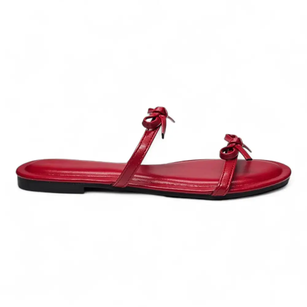 Wallet Double Bow Strap Slide Sandal