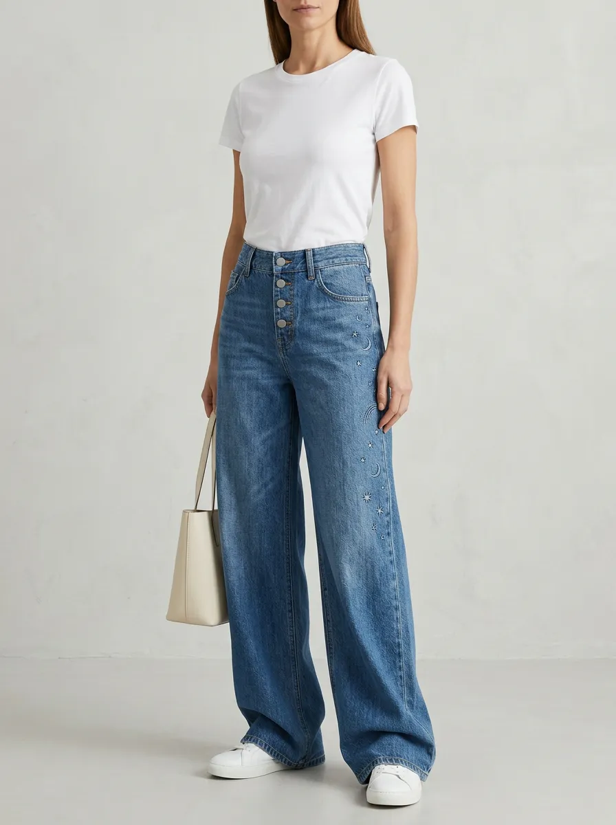 Women's Wide Leg Casual Denim Jeans