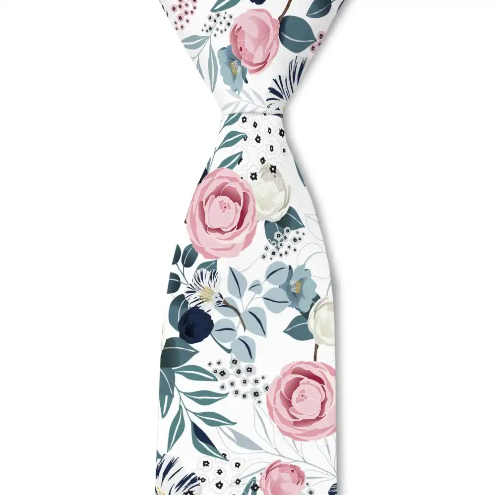 Daisy Floral Pattern Necktie