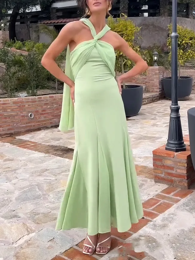 Elegant Flowy Tulle Flared Midi Dress