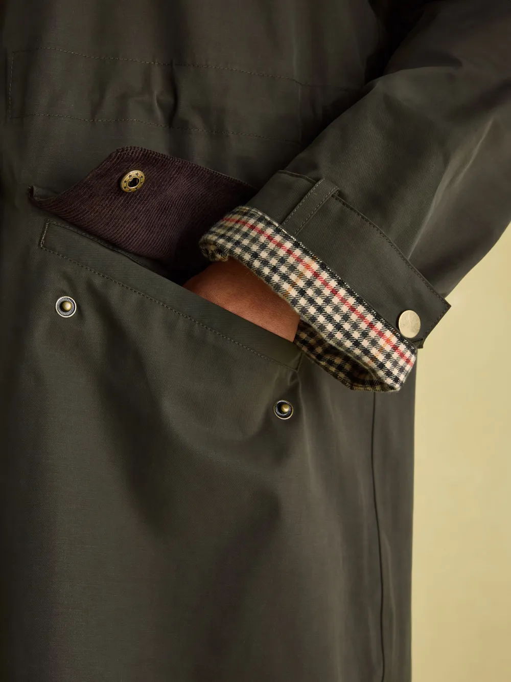 Khaki Green Waterproof Longline Coat