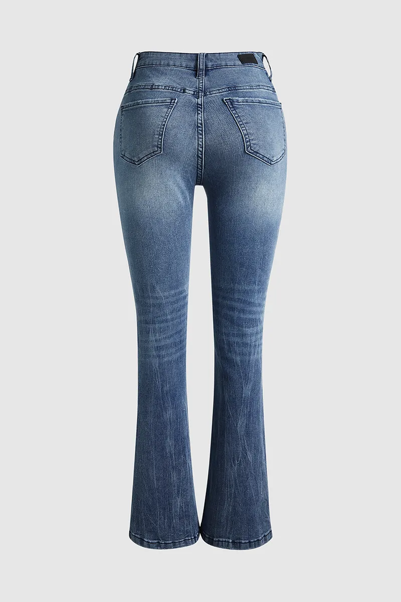 Vintage Ripped Flare Jeans
