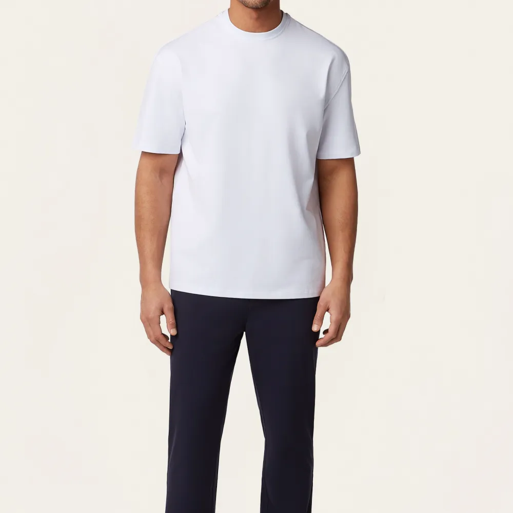 Relaxed Fit Stretch Blend Round Neck T-Shirt