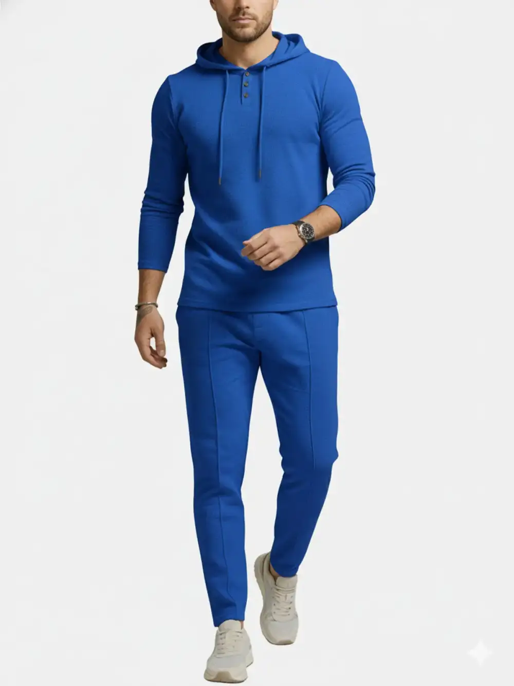 Ribbed Hoodie Tapered Jogger Two Piece Set
