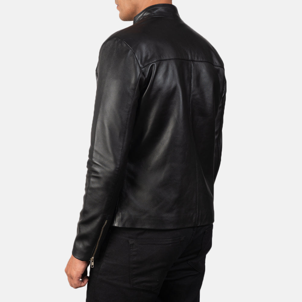 Men's Classic Rugged Biker Leather Jacket