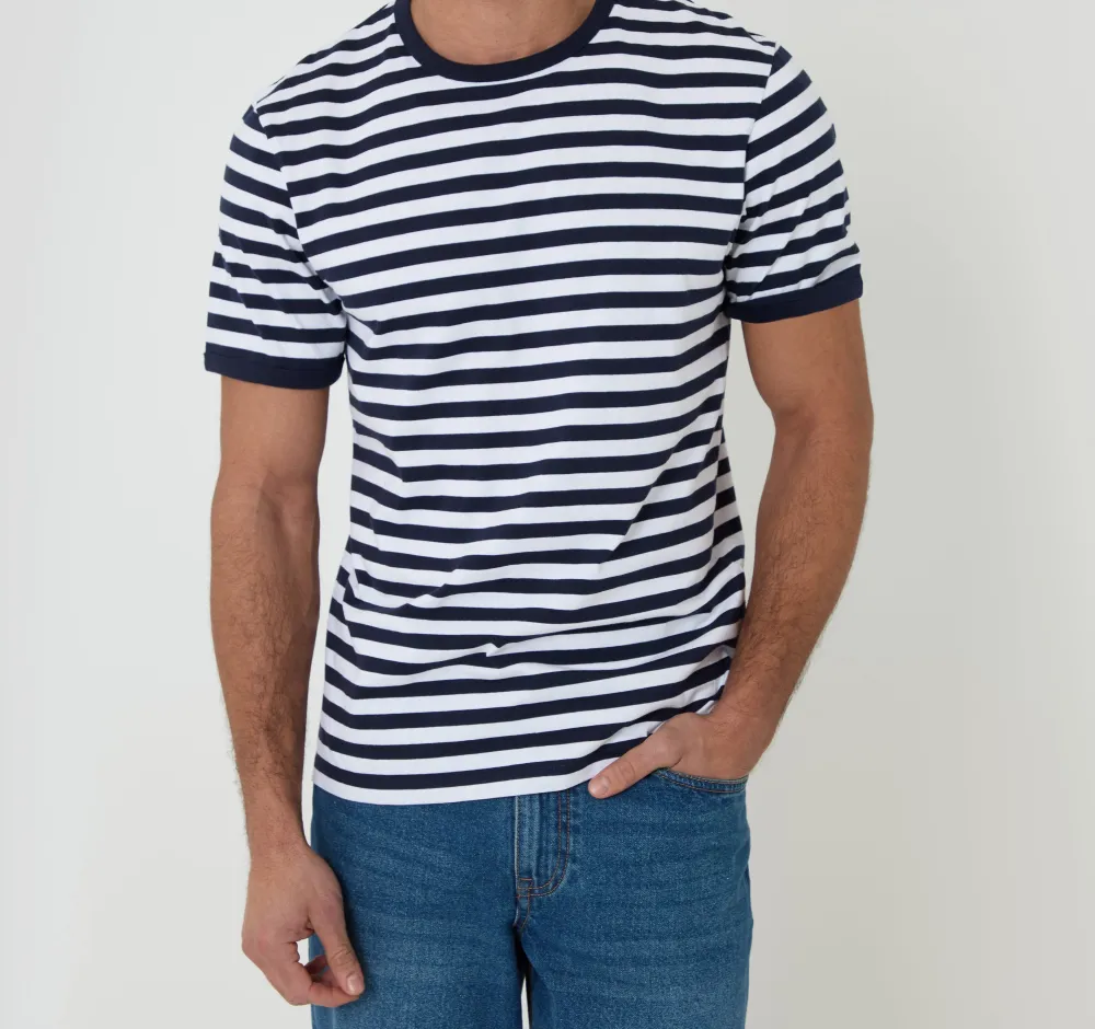 Men's 2-Pack Navy Cotton Ringer T-Shirts