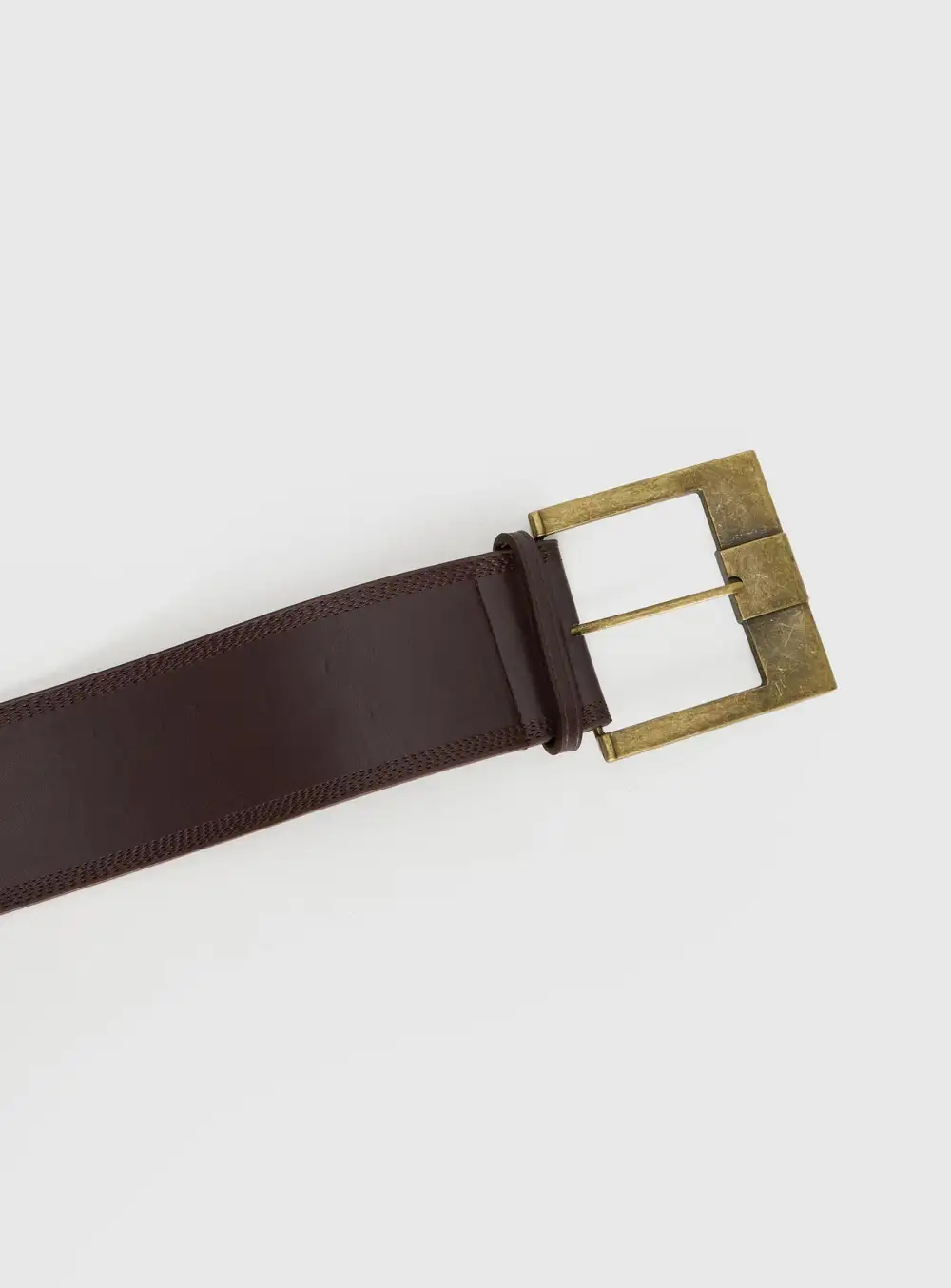 Buckle Faux Leather Clean Belt