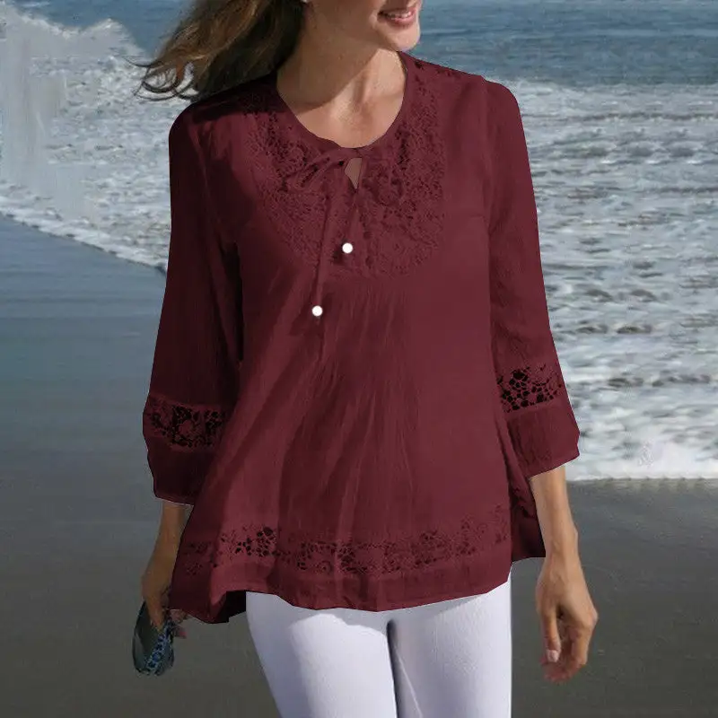 Timeless Lace Crochet Tunic Blouse