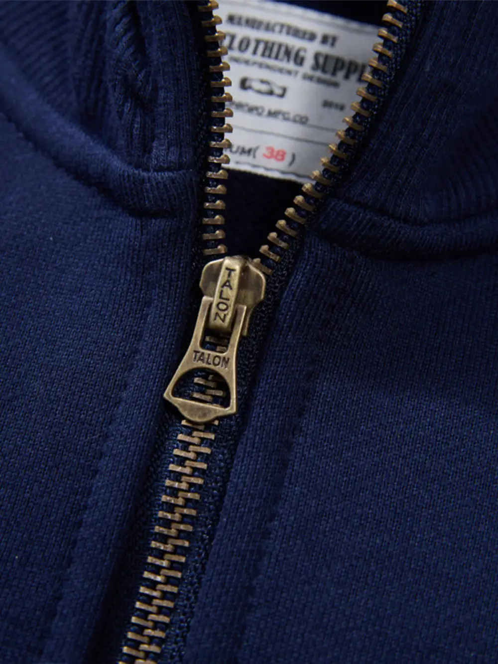 Heavyweight Half-Zip Embroidered Stand-Collar Sweatshirt