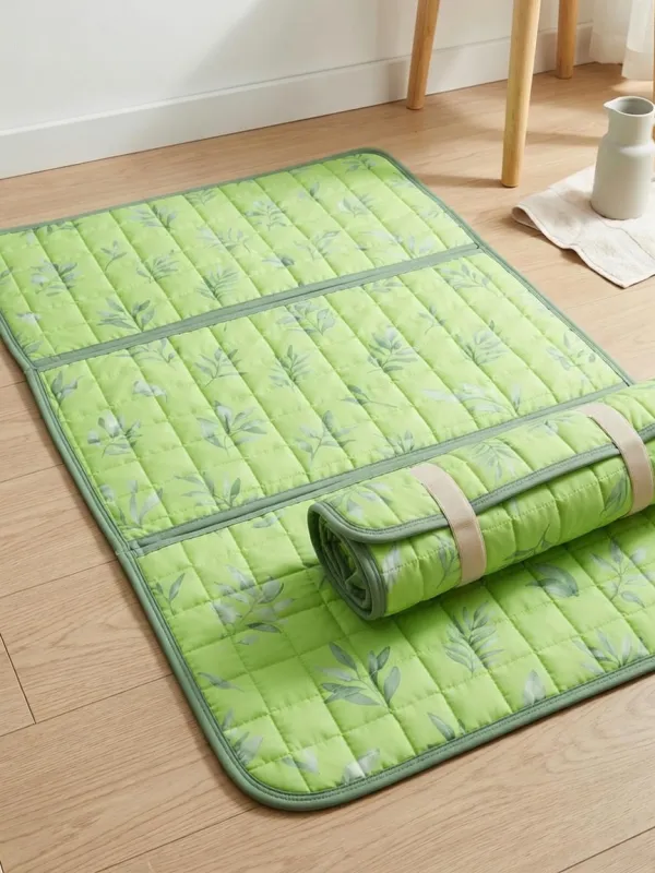Botanical Nature Green Leaf Print Cooling Mat