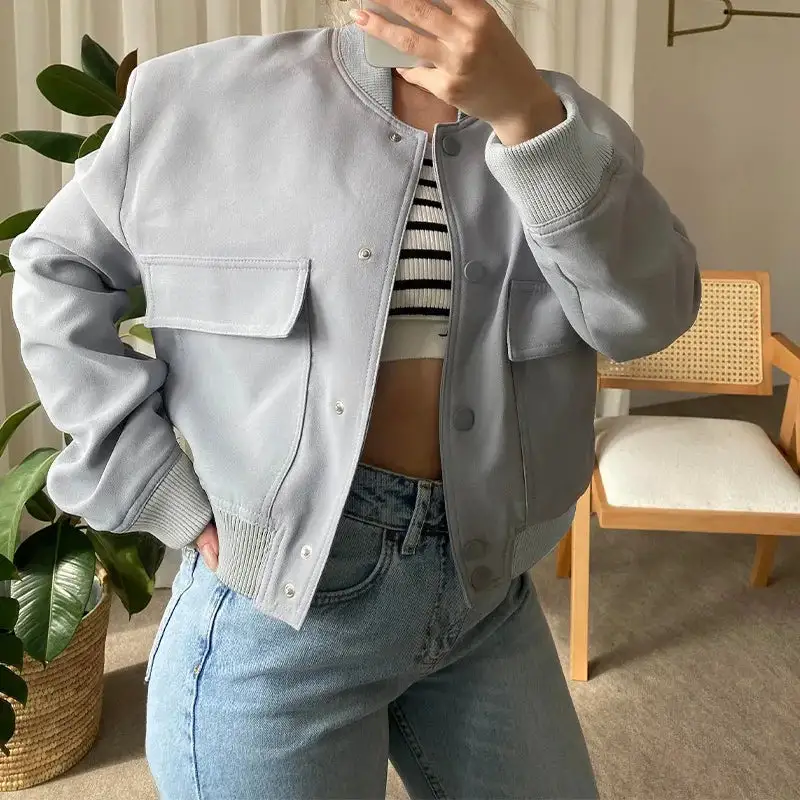Midi-Length Vintage-Inspired Lightweight Bomber Jacket