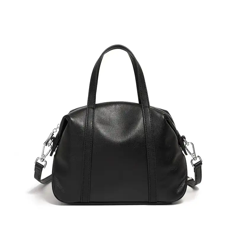Luxe Craft: Premium Cowhide Leather Bowling Handbag