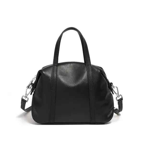 Luxe Craft: Premium Cowhide Leather Bowling Handbag