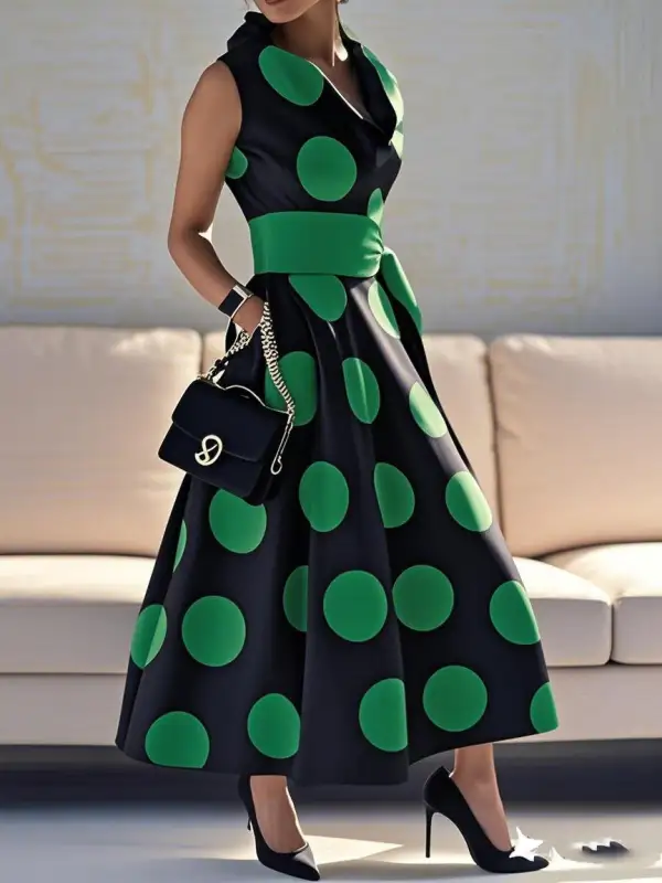 Polka Dot Shirt Maxi Dress