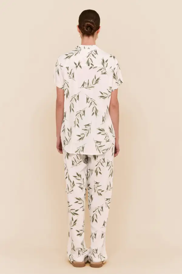 Bamboo Leaves Pajama Set Long