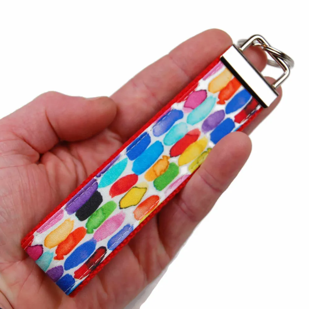 Rainbow Brushstrokes Character Inspired Keychain