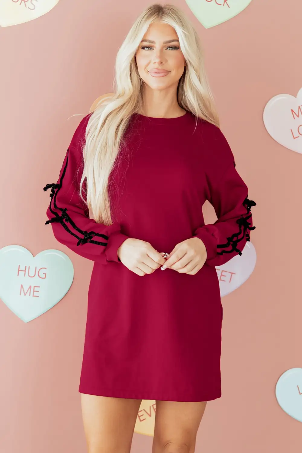 Lightweight Feel Striped Pocketed Drop Shoulder Shirt Dress