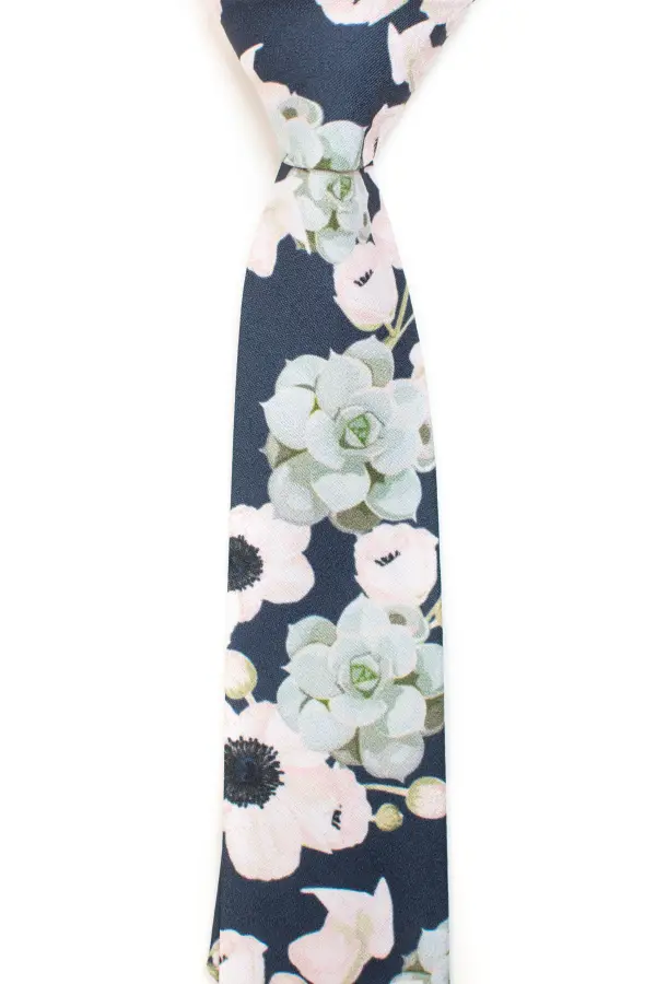 Succulent Botanical Pattern Necktie
