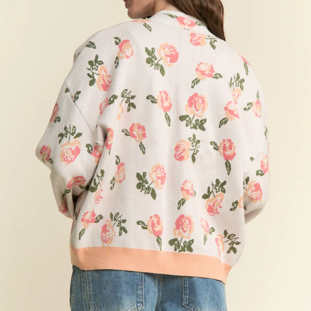Classic Open Front Chunky Knit Dropped Shoulder Cardigan