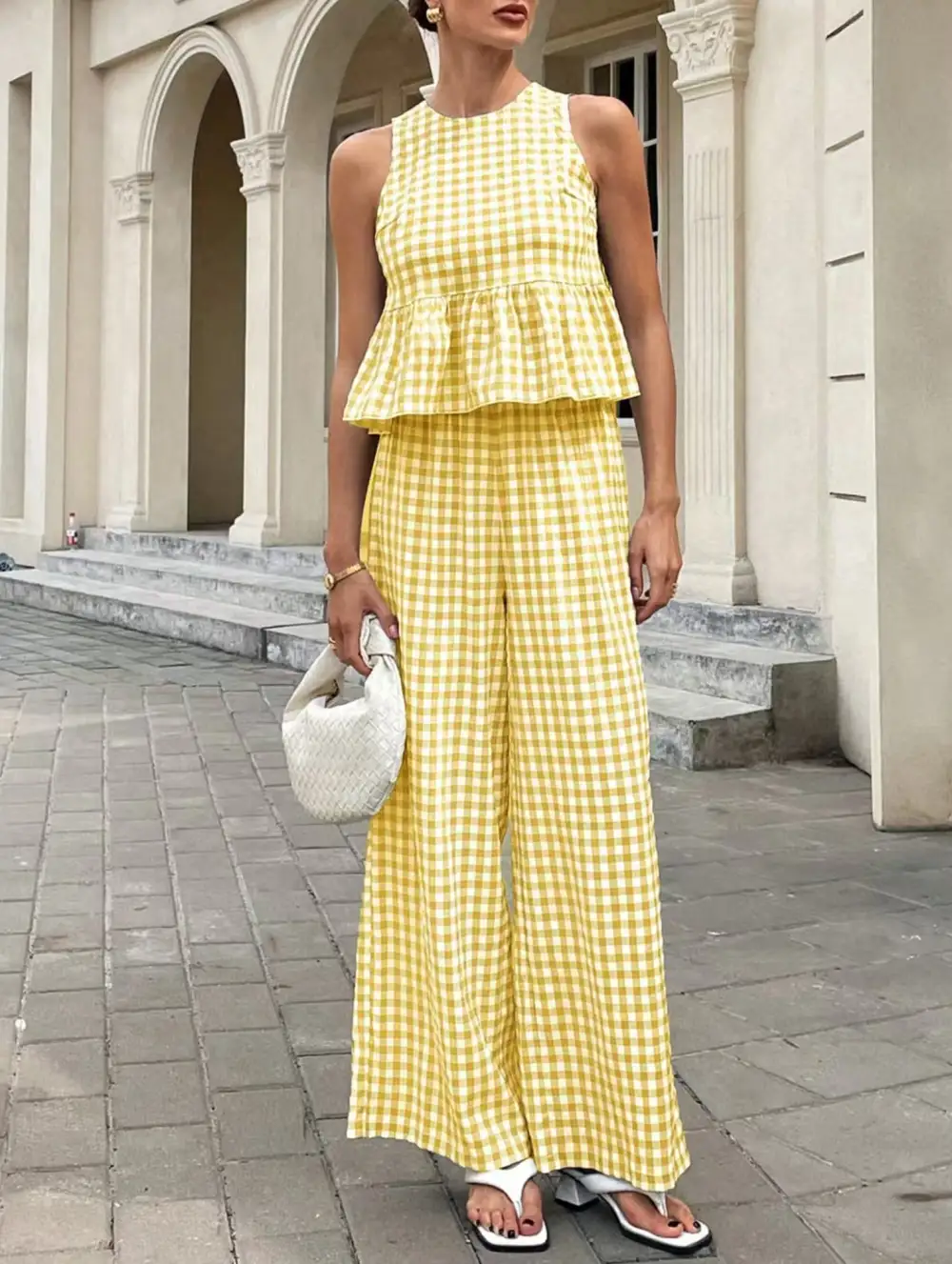 Sleeveless Top Pants Two Piece Set