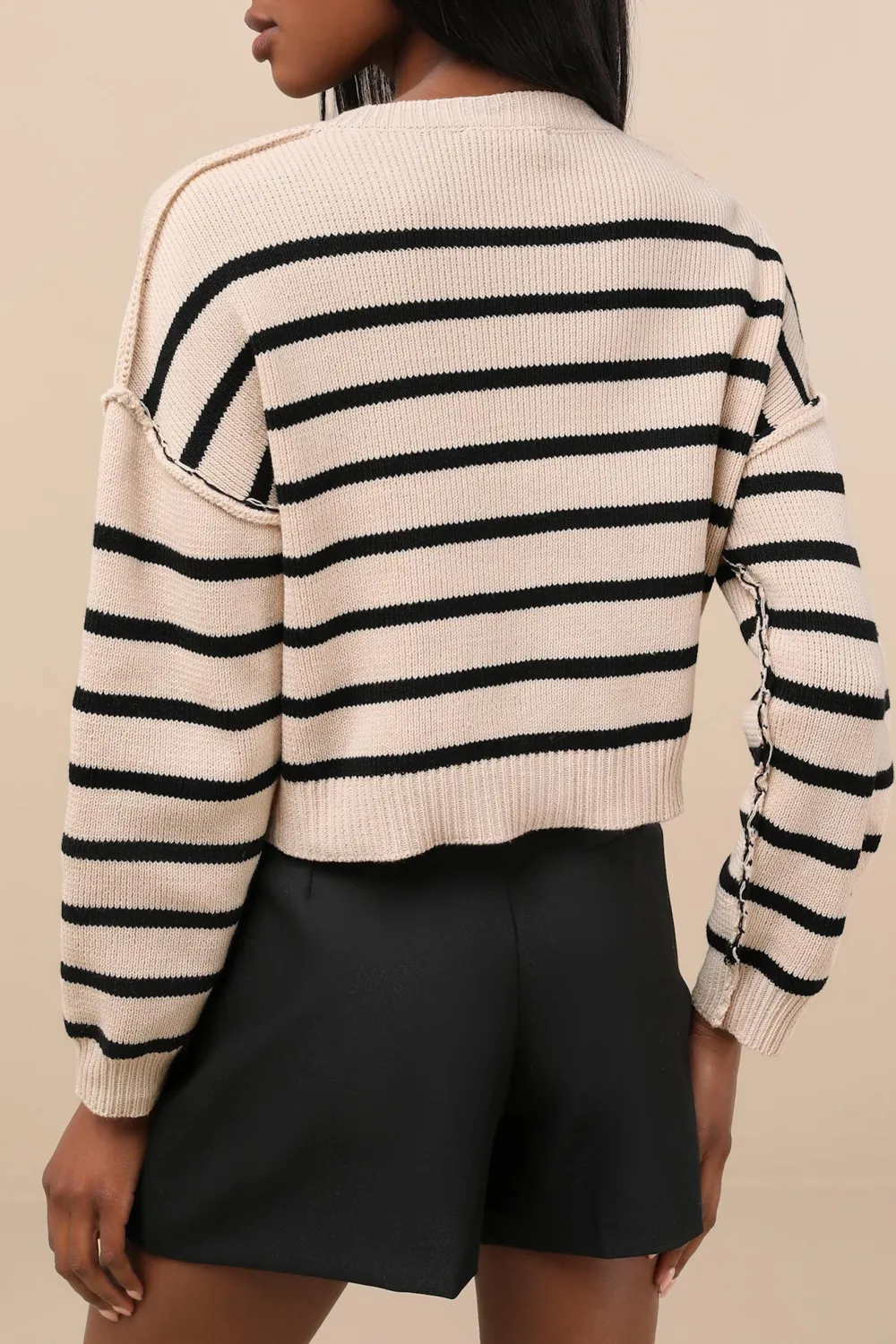 Striped Button Up Knit Cardigan