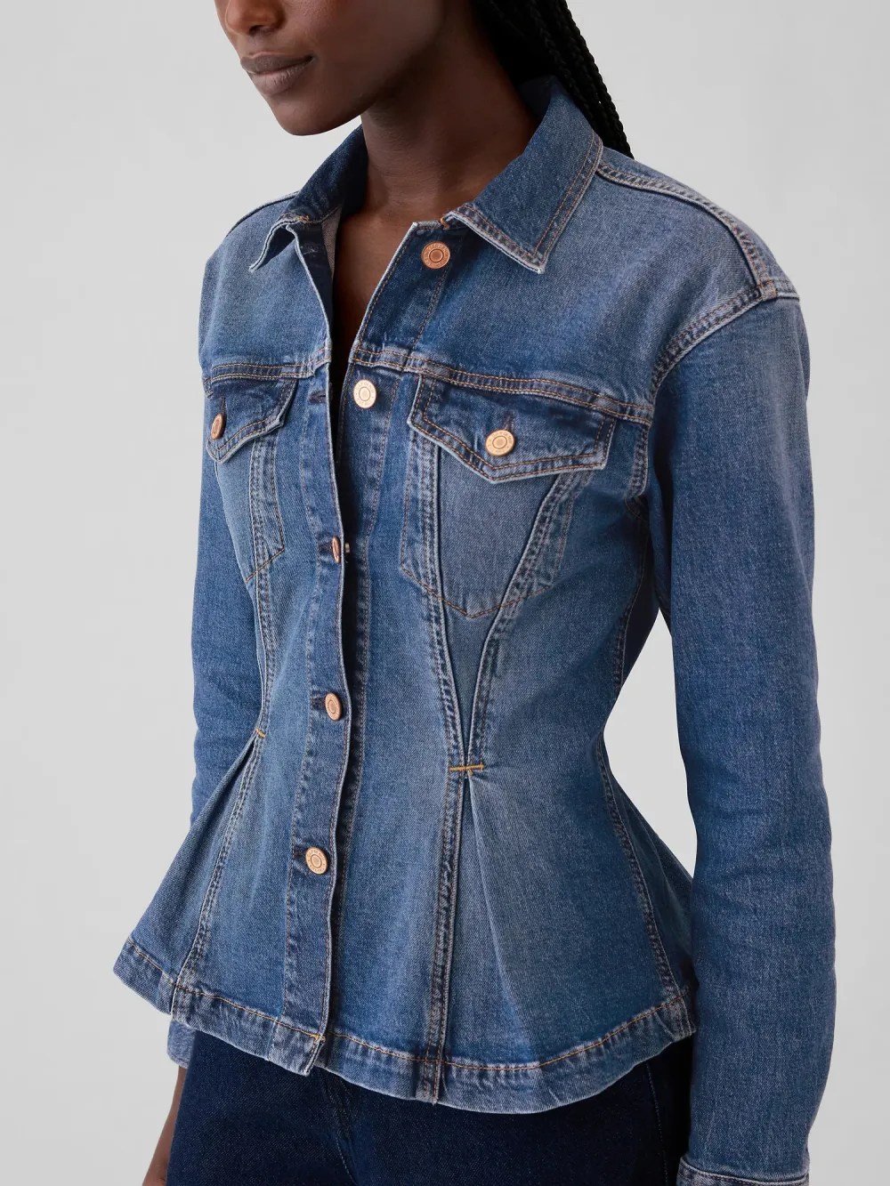 Pleated Button Jacket