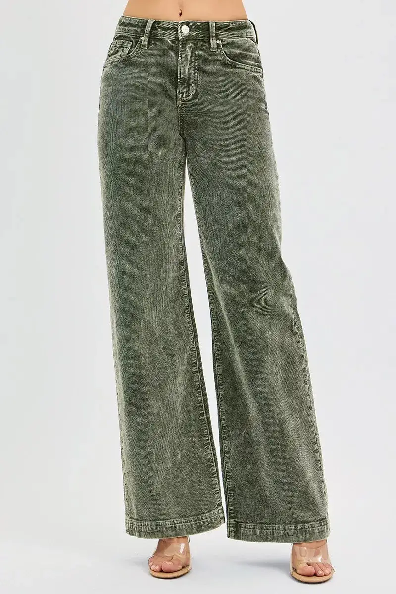 Studio Denim High Rise Wide Leg Pocketed Jeans