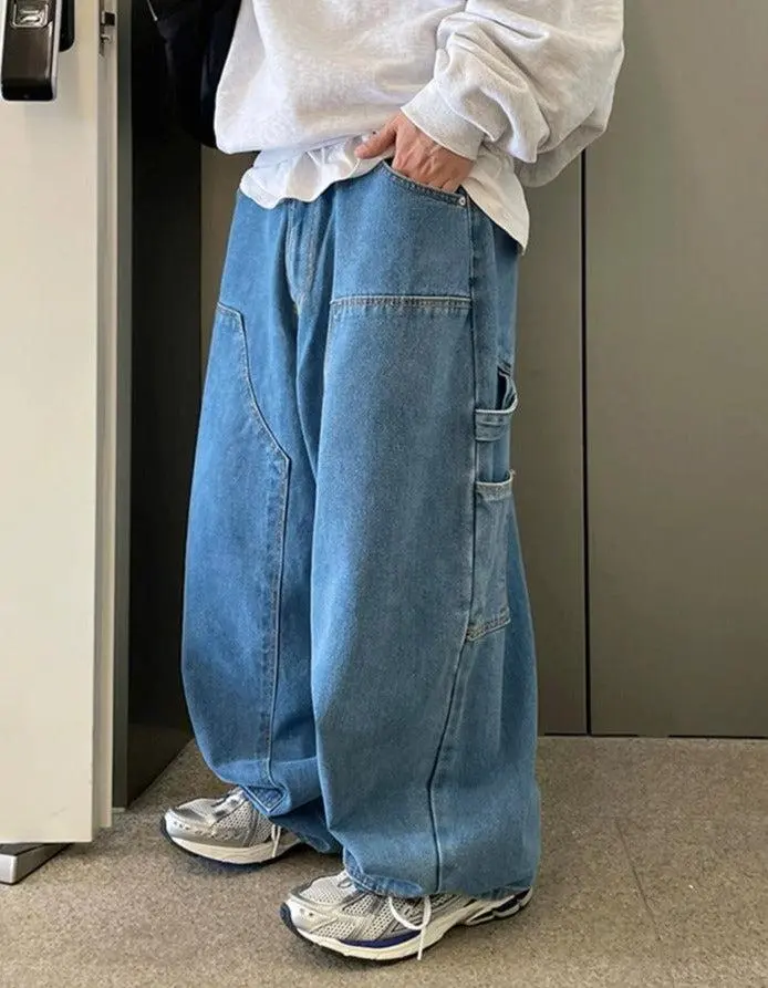 Multi Pocket Wide Leg Jeans