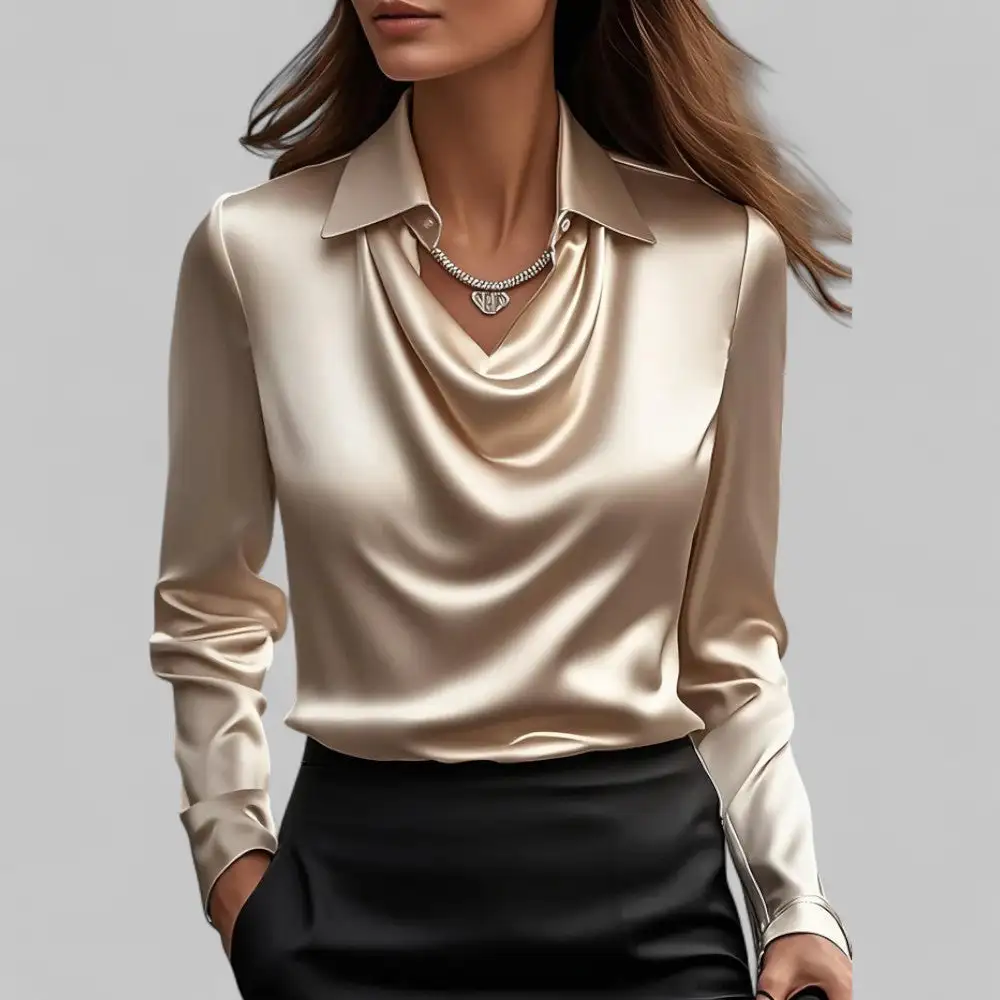  Long Sleeve Draped Blouse