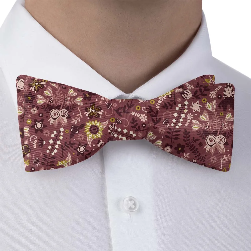 Spring Garden Floral Motif Bow Tie