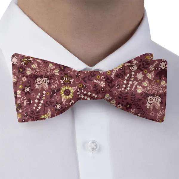 Spring Garden Floral Motif Bow Tie
