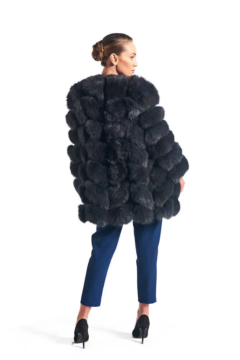 Dark Grey Fox Fur Coat Women’s