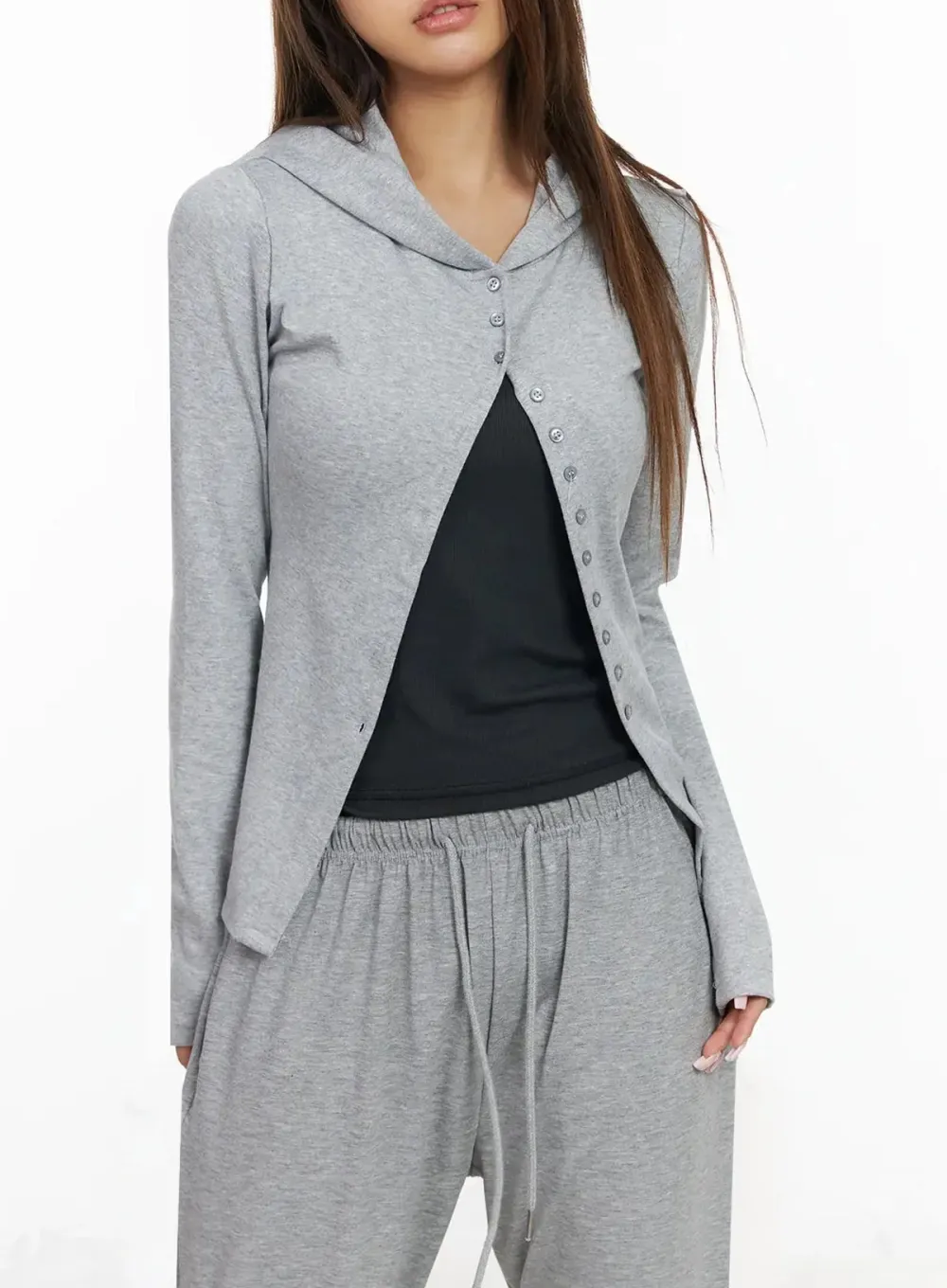 Slim Fit Hooded Cardigan